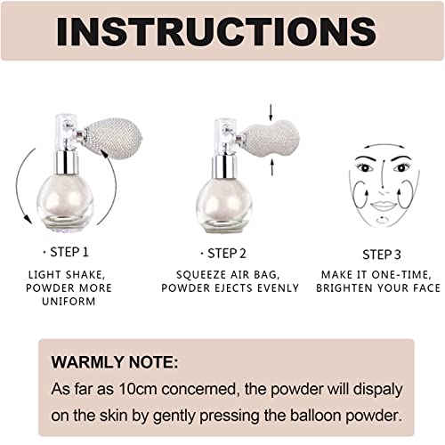 Highlighter Powder Spray, Body Glitter Face High Gloss Powder Shimmer Sparkle...