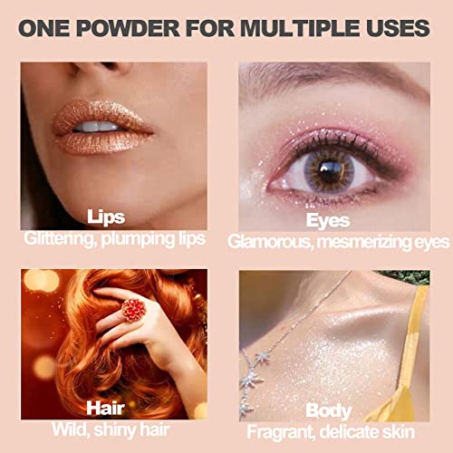 Highlighter Powder Spray, Body Glitter Face High Gloss Powder Shimmer Sparkle...