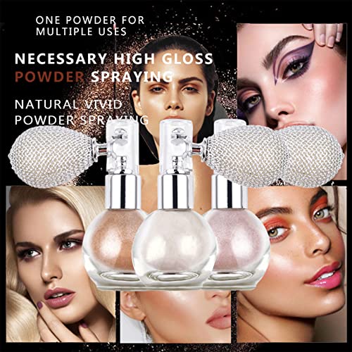 Highlighter Powder Spray, Body Glitter Face High Gloss Powder Shimmer Sparkle...