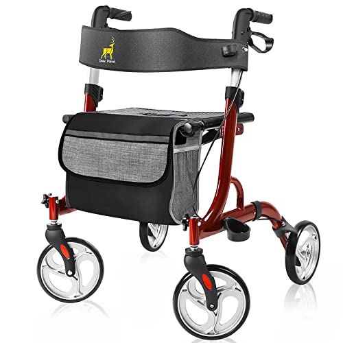 Rollator Walker for Seniors and Adults, 8" Wheels Medical Rolling Walker with...