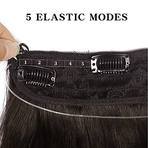 DeeThens Synthetic Halo Hair Extension Hair Piece Black Brown Curly Wavy with...