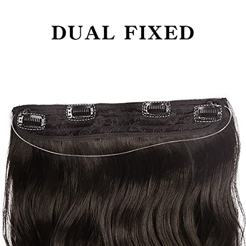 DeeThens Synthetic Halo Hair Extension Hair Piece Black Brown Curly Wavy with...