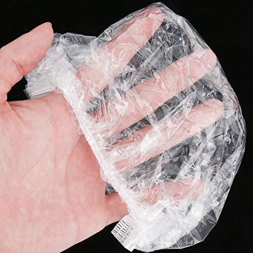 100PCS Shower Caps Disposable, Thicker and Larger Waterproof Clear Hair Bath ...