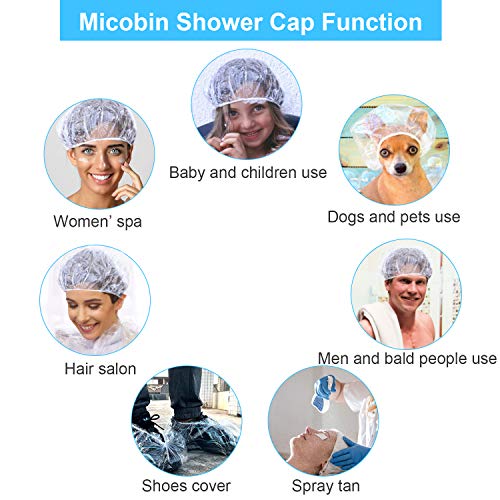 100PCS Shower Caps Disposable, Thicker and Larger Waterproof Clear Hair Bath ...