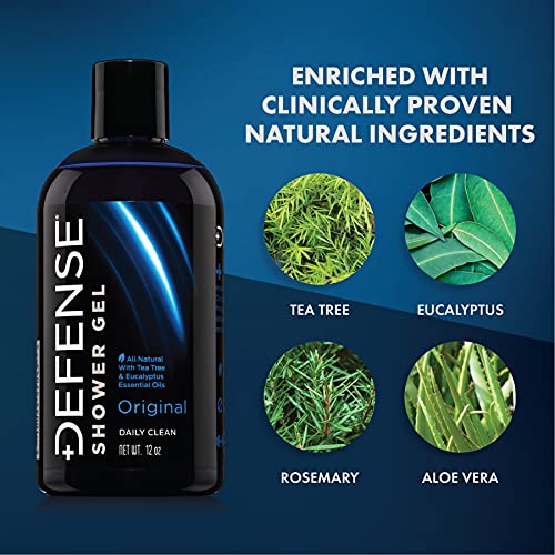 Defense Soap Body Wash Shower Gel 12 Oz - Natural Tea Tree Oil and Eucalyptus...