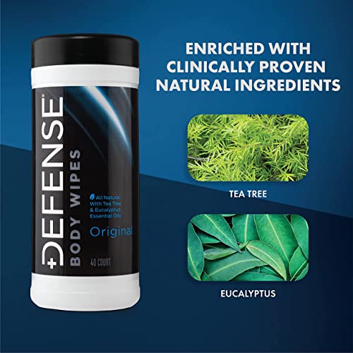 Defense Soap Body Wipes 40 Count (Pack of 2) - 100% Natural and Pure Pharmace...