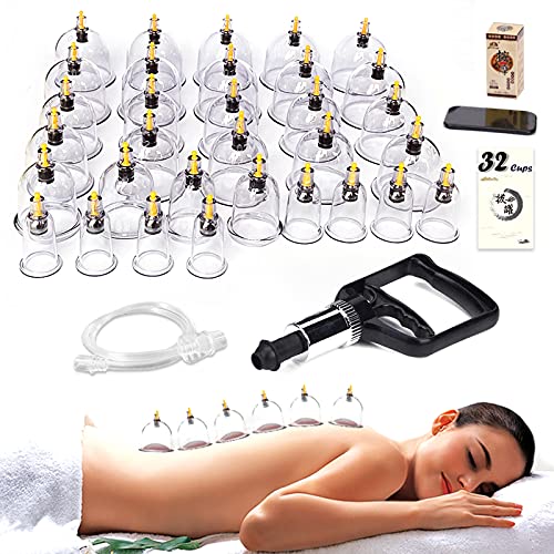 Cupping Therapy Set,32 Therapy Cups Cupping Set with Pump, Professional Chine...