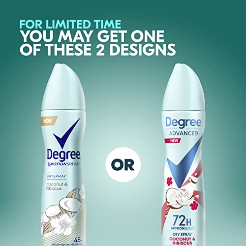 Degree Antiperspirant Spray Deodorant for Women Coconut and Hibiscus 72-Hour ...