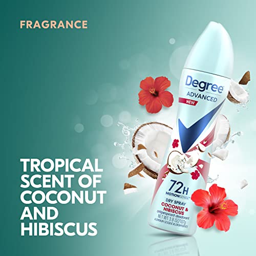 Degree Antiperspirant Spray Deodorant for Women Coconut and Hibiscus 72-Hour ...