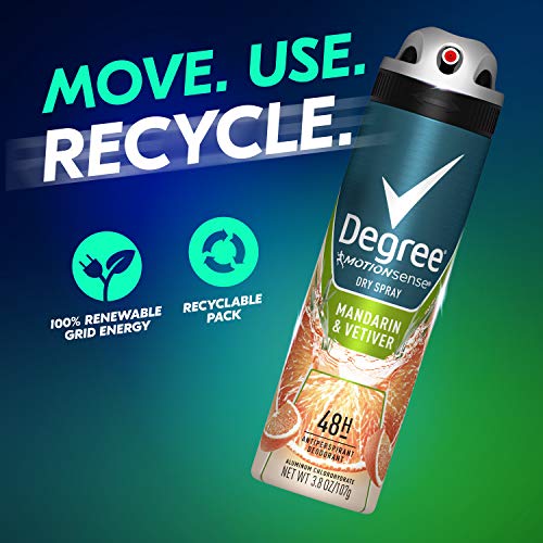 Degree Men Antiperspirant Deodorant Spray Mandarin & Vetiver 48-Hour Protecti...