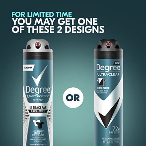 Degree Men MotionSense Antiperspirant Deodorant Dry Spray, UltraClear Black+W...