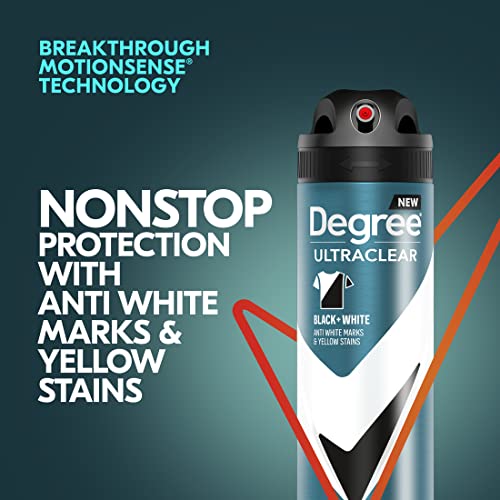 Degree Men MotionSense Antiperspirant Deodorant Dry Spray, UltraClear Black+W...