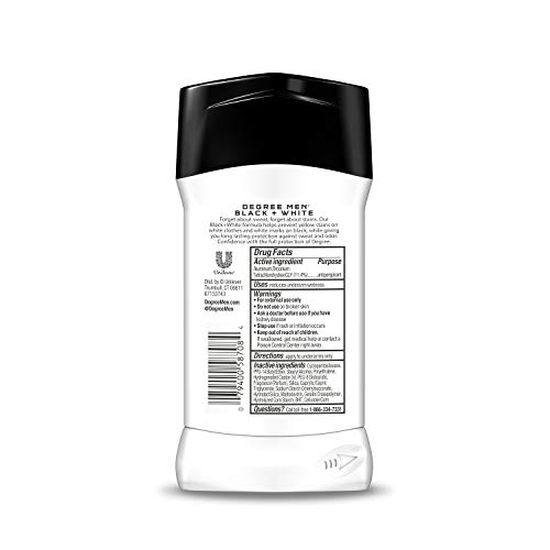 Degree Men UltraClear Antiperspirant Protects from Deodorant Stains Black + W...