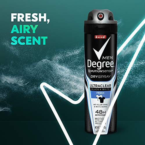 Degree Men Ultrclear Antiperspirant Spray Protects from Deodorant Stains Blac...