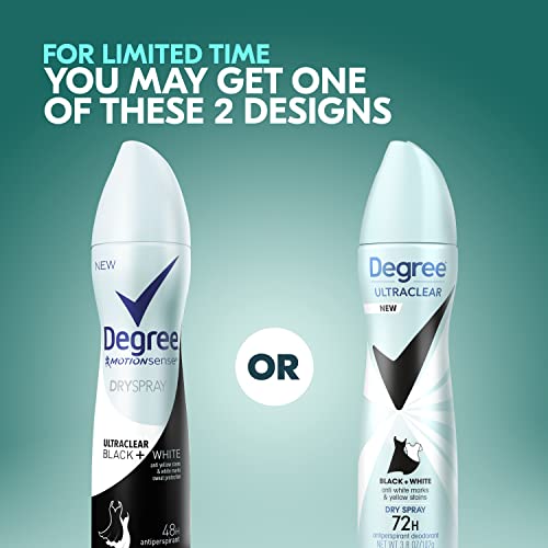 Degree UltraClear Antiperspirant Deodorant Dry Spray, Black+White, 3.8 oz