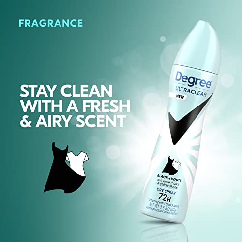 Degree UltraClear Antiperspirant Deodorant Dry Spray, Black+White, 3.8 oz