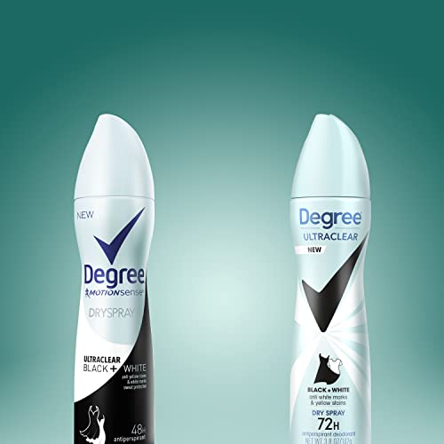 Degree UltraClear Antiperspirant Deodorant Dry Spray, Black+White, 3.8 oz