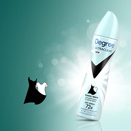Degree UltraClear Antiperspirant Deodorant Dry Spray, Black+White, 3.8 oz