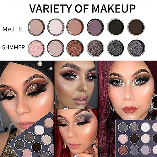 DE'LANCI Smokey Grey Black Eyeshadow Palette, Pigmented Velvety Cream Matte S...