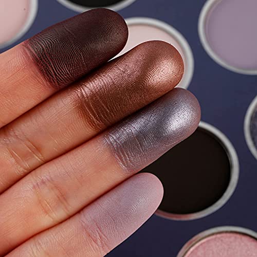 DE'LANCI Smokey Grey Black Eyeshadow Palette, Pigmented Velvety Cream Matte S...