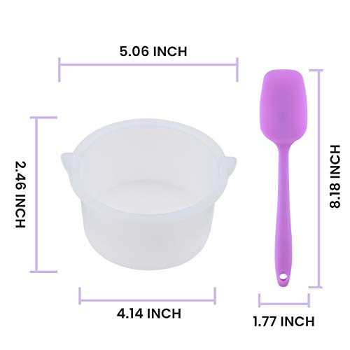 2 Pcs Silicone Wax Pot with 1 Pcs Wax Spatula, Wax Bowl for Hair Removal, Rep...