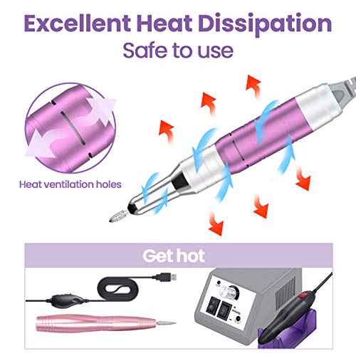 Delanie 35000RPM Professional Nail Drill Machine, Portable Nail Drills for Ac...