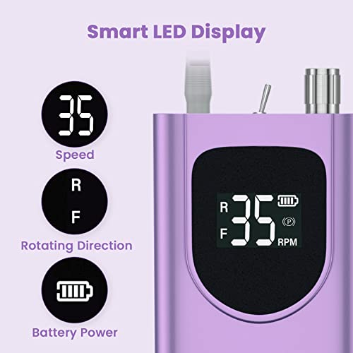 Delanie 35000RPM Professional Nail Drill Machine, Portable Nail Drills for Ac...