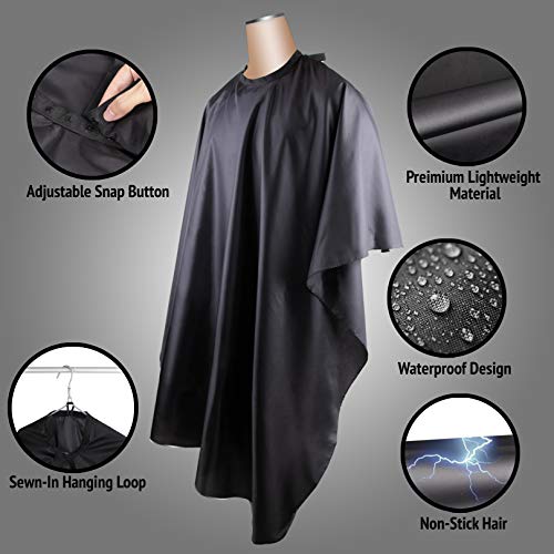 DELKINZ Barber Cape Large Size with Adjustable Snap Closure waterproof Hair C...