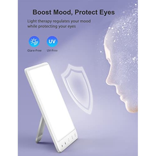 Light Therapy Lamp, 10000 Lux Bright 2700-6500K Cool & Warm Light, Portable 1...