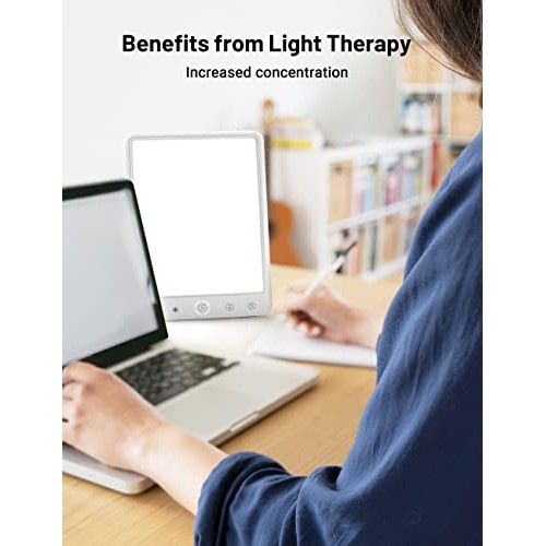 Light Therapy Lamp, 10000 Lux Bright 2700-6500K Cool & Warm Light, Portable 1...