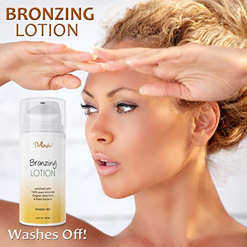 Deluvia Body Shimmer Wash Off Bronzing Lotion, After Sun Lotion, Leg Makeup, ...