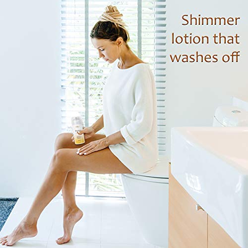 Deluvia Body Shimmer Wash Off Bronzing Lotion, After Sun Lotion, Leg Makeup, ...