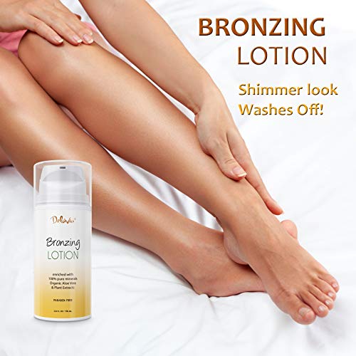 Deluvia Body Shimmer Wash Off Bronzing Lotion, After Sun Lotion, Leg Makeup, ...