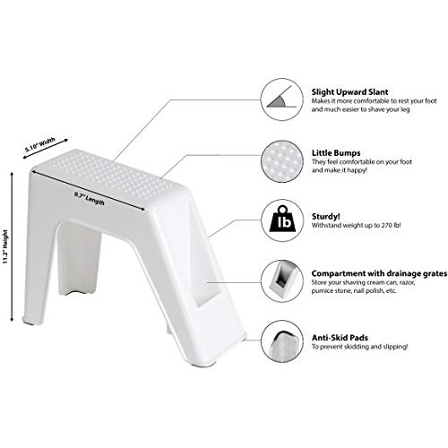 Demi's Home Shower Foot Rest - Pedicure Foot Rest - Grey - (Supplies Not Incl...