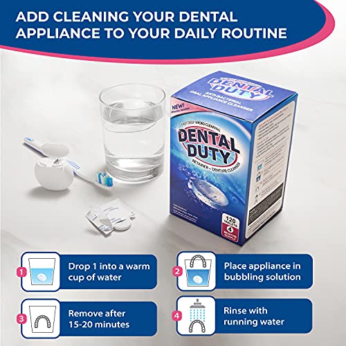 120 Retainer and Denture Cleaning Tablets (4 Months Supply) - Cleaner Removes...