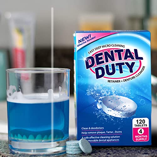120 Retainer and Denture Cleaning Tablets (4 Months Supply) - Cleaner Removes...
