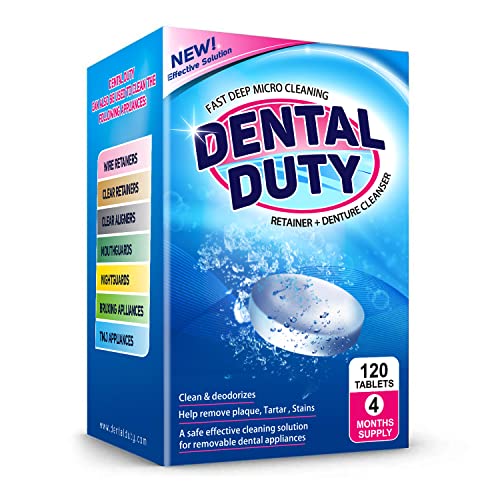 120 Retainer and Denture Cleaning Tablets (4 Months Supply) - Cleaner Removes...
