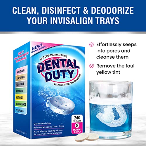 240 Retainer and Denture Cleaning Tablets (8 Months Supply) - Cleaner Removes...