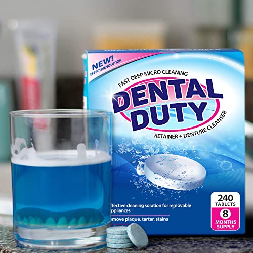 240 Retainer and Denture Cleaning Tablets (8 Months Supply) - Cleaner Removes...