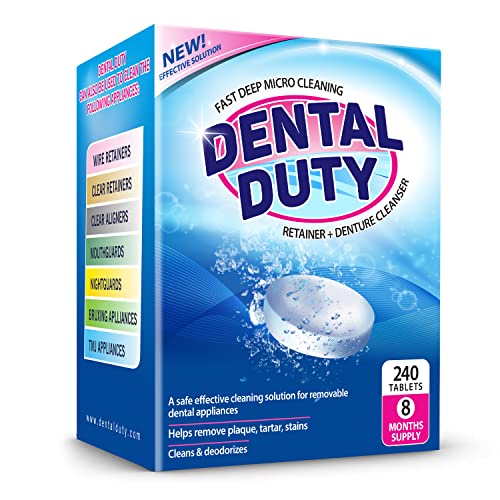 240 Retainer and Denture Cleaning Tablets (8 Months Supply) - Cleaner Removes...