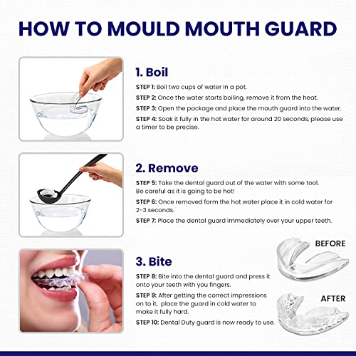 Professional Mouth Guard for Grinding Teeth, 2 Sizes, 4 Pieces Mouthguard, Mo...