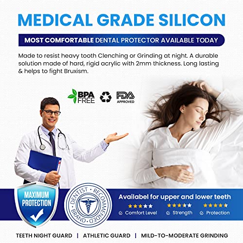 Professional Mouth Guard for Grinding Teeth, 2 Sizes, 4 Pieces Mouthguard, Mo...