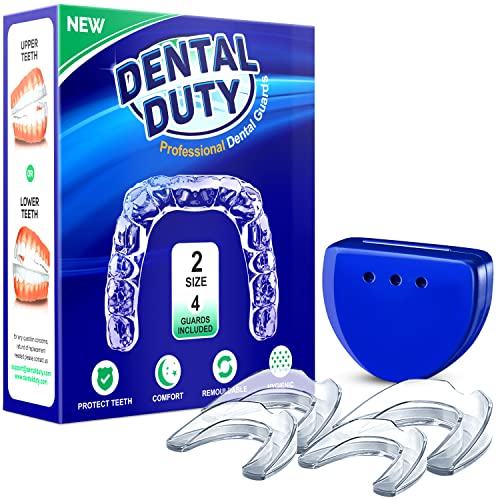Professional Mouth Guard for Grinding Teeth, 2 Sizes, 4 Pieces Mouthguard, Mo...