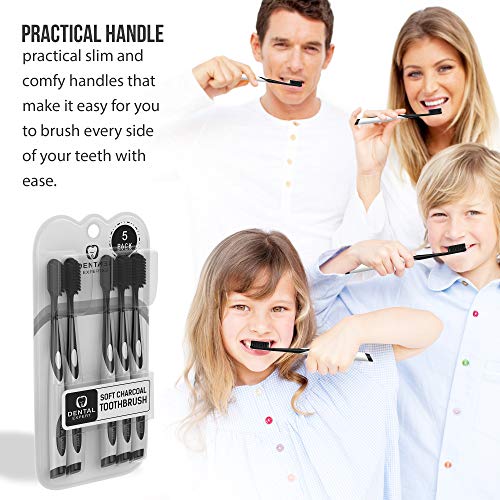 Dental Expert Charcoal Toothbrush [Gentle Soft] Slim Teeth Head Whitening Bru...