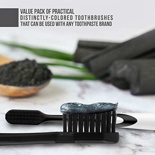 Dental Expert Charcoal Toothbrush [Gentle Soft] Slim Teeth Head Whitening Bru...