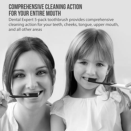 Dental Expert Charcoal Toothbrush [Gentle Soft] Slim Teeth Head Whitening Bru...