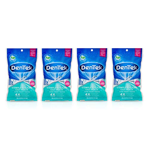 DenTek Complete Clean Fresh Mint Angled Floss Picks 75 ea (Pack of 4)