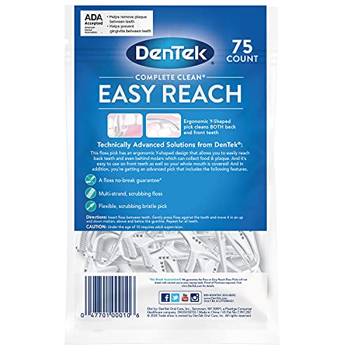 DenTek Complete Clean | Fresh Mint | Easy Reach Angled Floss Picks | No Break...