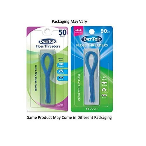 DenTek Floss Threaders | For Braces, Bridges, and Implants | 50 Count (Pack o...