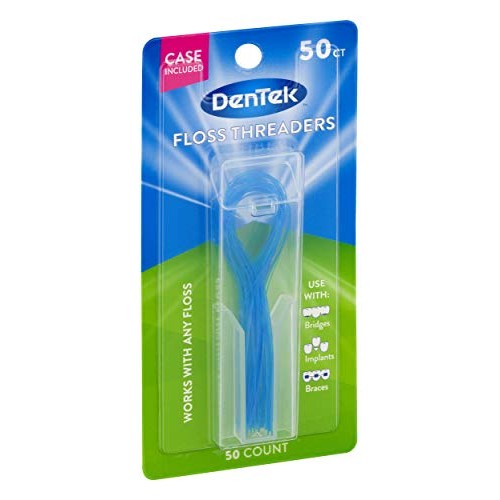 DenTek Floss Threaders | For Braces, Bridges, and Implants | 50 Count (Pack o...
